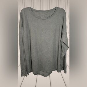 NWT Xersion 3X Gray Tie Back Moisture Wicking Long Sleeve T-shirt